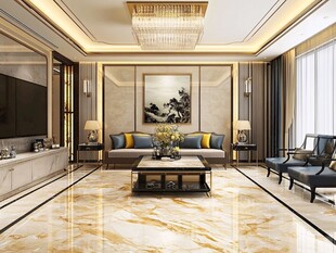 现代中式奢华大气客厅设计