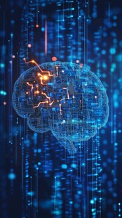 科技感大脑 数字与电路融合