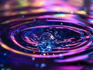 梦幻炫彩水滴涟漪瞬间