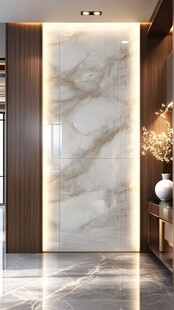 现代轻奢大理石玄关墙面