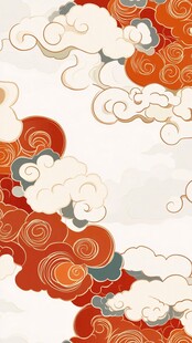 中式祥云图案背景装饰图