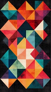 多彩几何图案抽象艺术画作