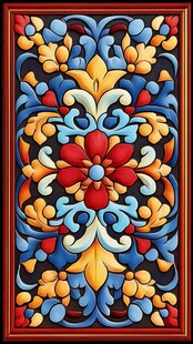 绚丽多彩的复古花卉装饰图案