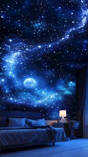 梦幻星空卧室墙面装饰