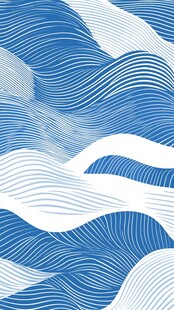 蓝白波浪线条纹理图案