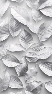 银灰色叶片无缝背景图案