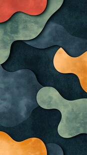 抽象多彩波浪形图案背景