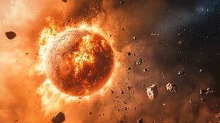 星球爆炸的宇宙震撼场景