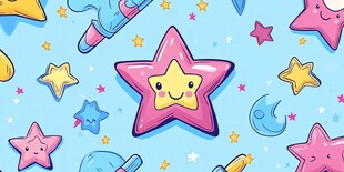 可爱星星宇宙元素图案