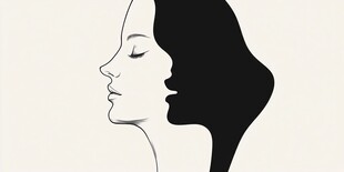 双面女性形象的创意插画