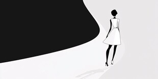 时尚女郎独行黑白世界