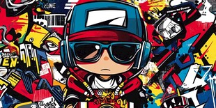 嘻哈风卡通少年酷炫形象