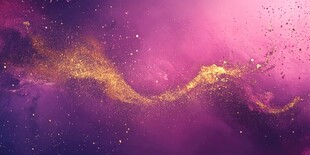 梦幻紫粉金色粒子流动背景