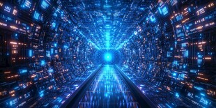 未来科技感的数据隧道空间