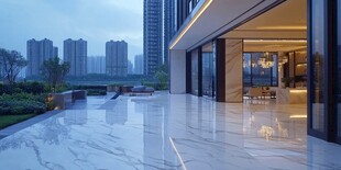 现代奢华露台与城市景观