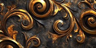 金色华丽金属花纹背景