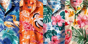 多彩热带风印花衬衫展示