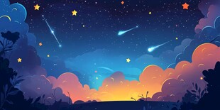 梦幻星空下的绚烂夜景