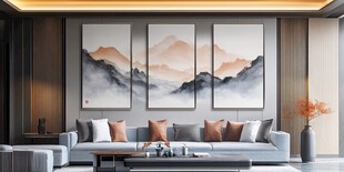 新中式客厅的山水艺术美学