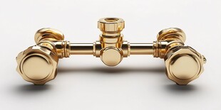 金色精致管道阀门连接件