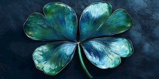 梦幻蓝绿四叶草摆件