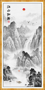 竖幅山水国画