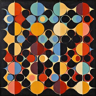 多彩几何图案抽象艺术画作