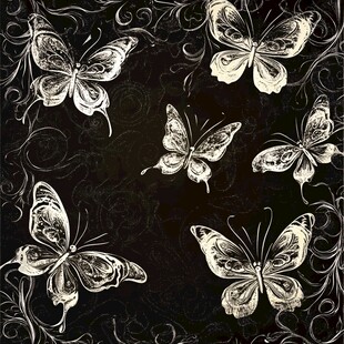复古风蝴蝶花纹背景图案