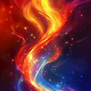 绚丽流光溢彩梦幻火焰图景