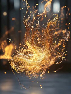 金色动感光效粒子飞舞