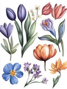 水彩花卉插画素材集合