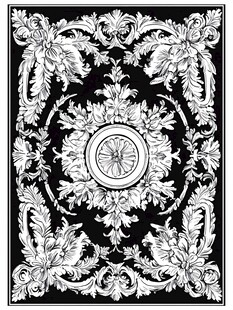 欧式古典黑白花纹图案