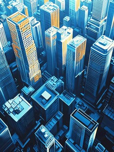 未来感都市高楼俯瞰景观