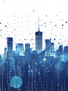 科技感都市天际线背景图