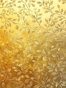 金色枝叶纹理装饰图案