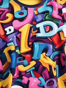 缤纷多彩字母艺术图案