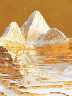 金色梦幻山脉艺术景观