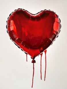 滴血红心气球