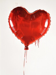 滴血红心气球