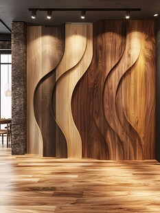 创意木质波浪纹理背景墙