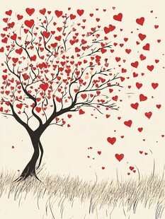 爱心树 浪漫飘飞的心形
