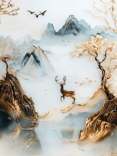 鹿跃山川间 诗意山水景