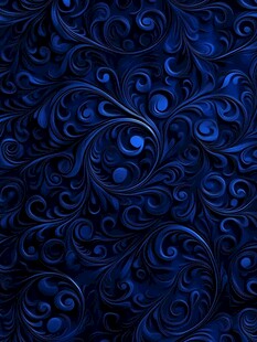 深蓝色华丽涡旋花纹图案
