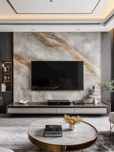 现代轻奢风客厅电视背景墙