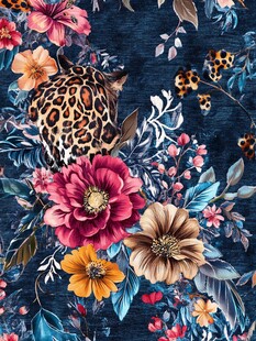 豹纹花卉图案设计