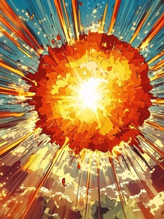 绚丽爆炸特效插画