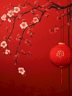 红梅映红灯 喜庆中国风