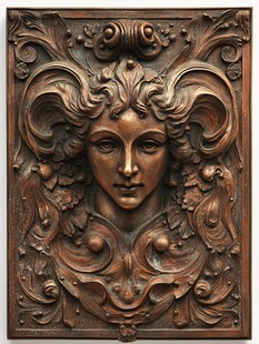 复古青铜美人浮雕艺术