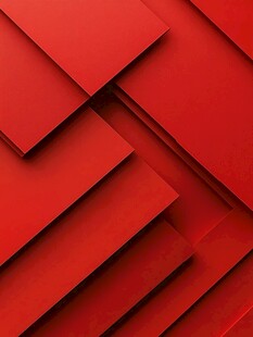 红色立体几何抽象背景图