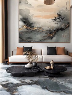 中式客厅 艺术挂画与家具搭配